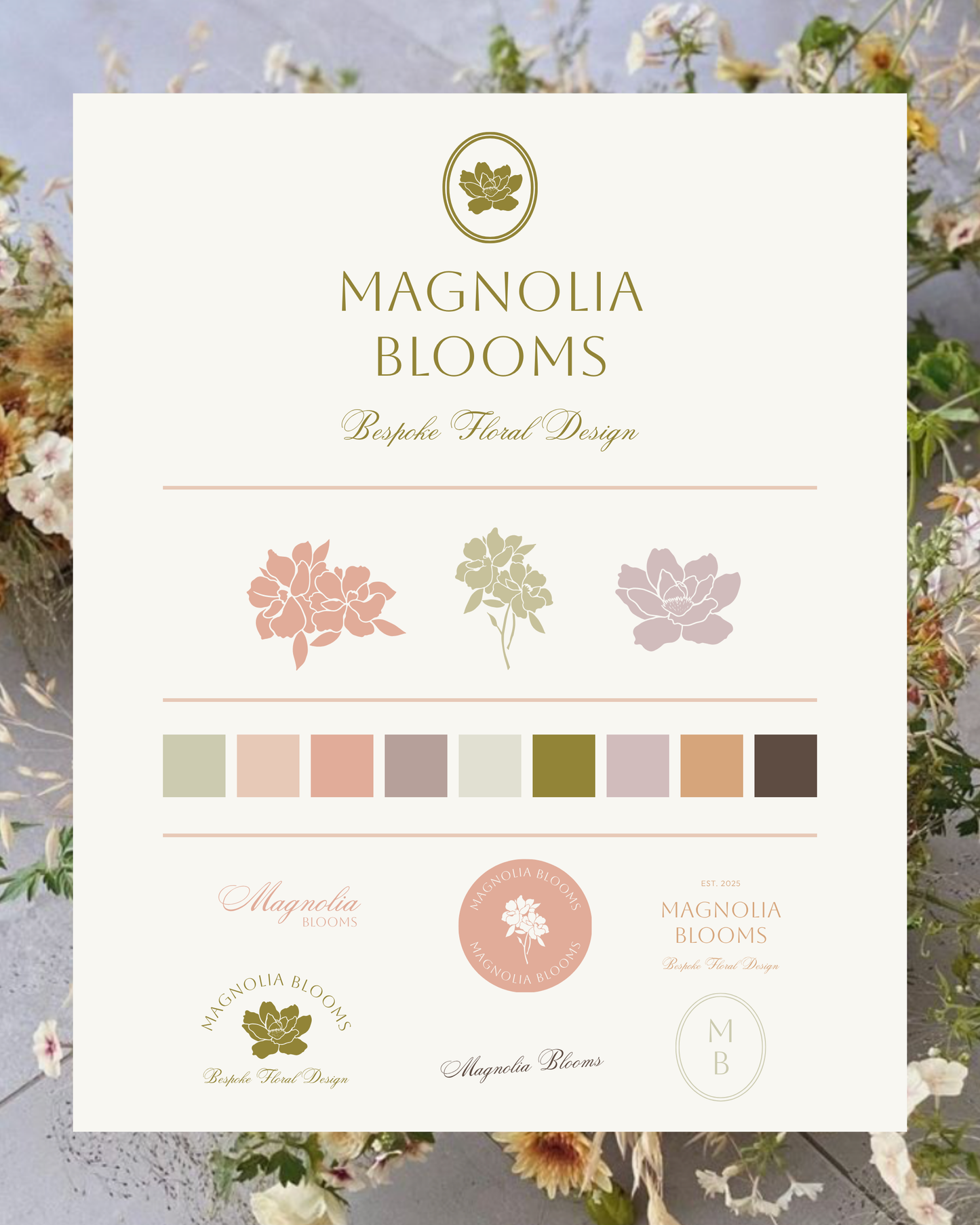 Magnolia Blooms - Semi Custom Brand Kit