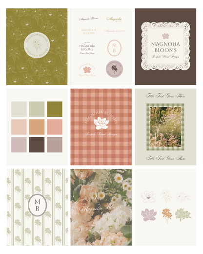 Magnolia Blooms - Semi Custom Brand Kit